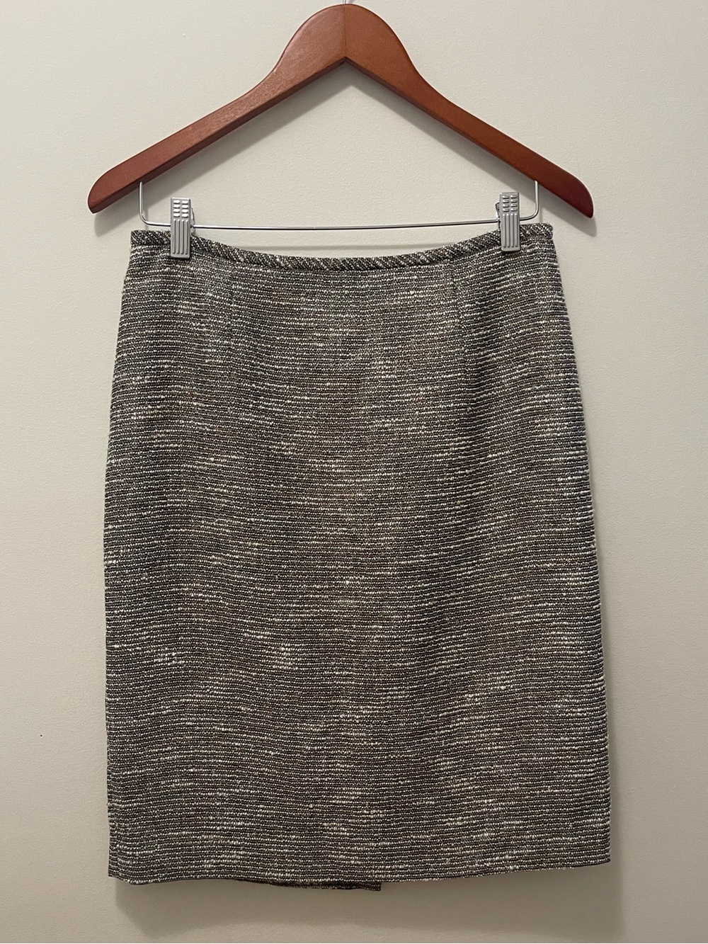 Calvin Klein Black and Gray Tweed Pencil Skirt